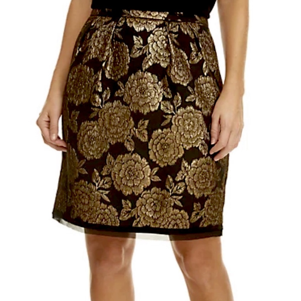 Nanette Lepore Brena Jacquard Skirt with metallic jacquard print